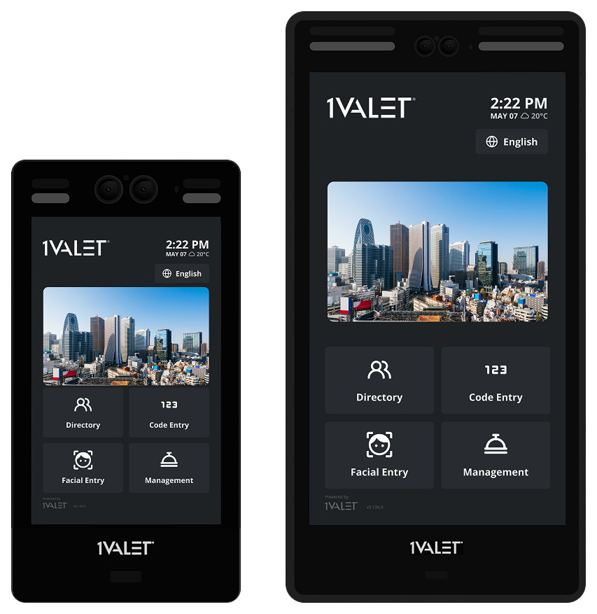1Valet's 10" and 21.5" Smart Intercom for Residential Buildings